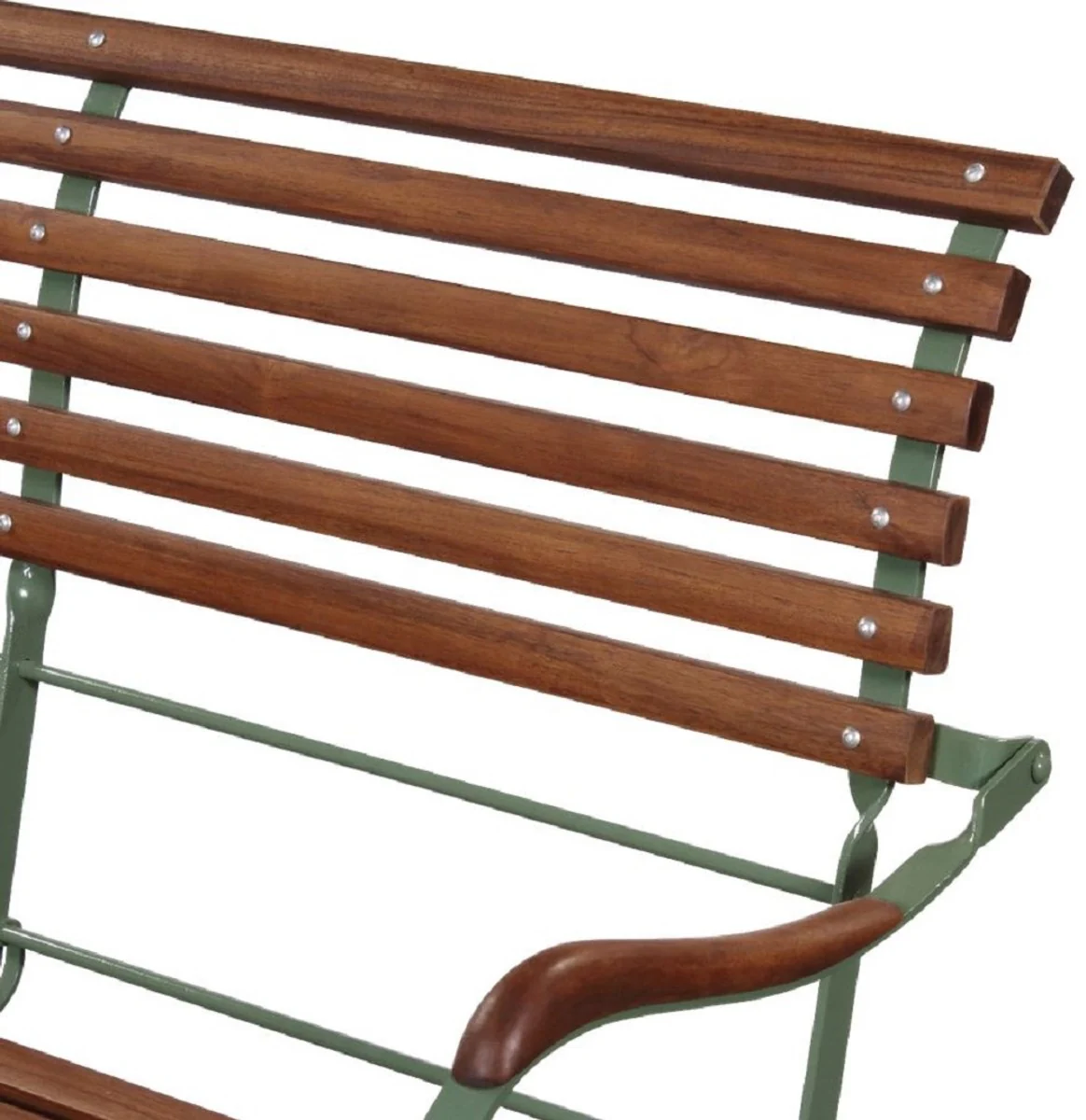 Casa Padrino banco de jardín Art Nouveau de lujo marrón / verde 120 x 55 x A. 90 cm - Banco de jardín y terraza con respaldo y reposabrazos - Muebles de Jardín y Terraza Art Nouveau