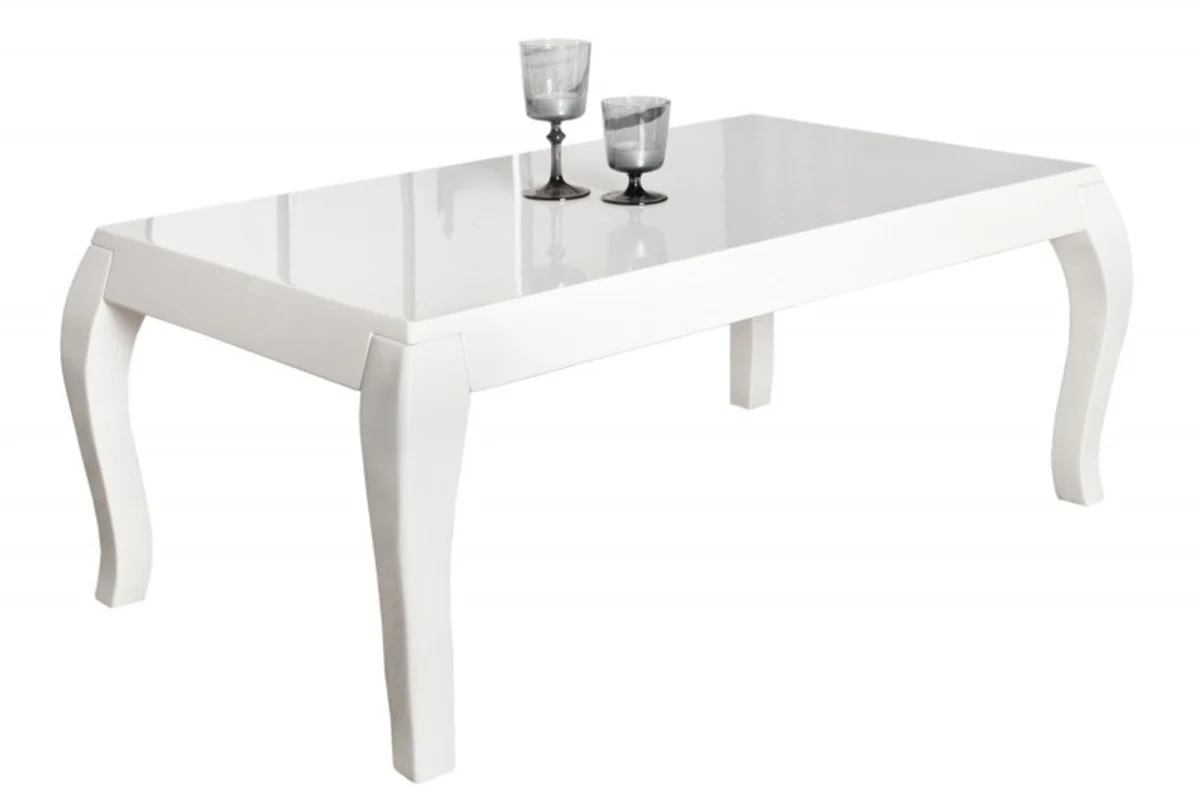 Mesa auxiliar barroca blanca - Alto brillo (110x45x60cm)