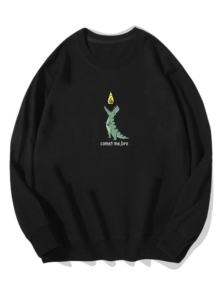 Comet Dinosaur Print Cotton Sweatshirt