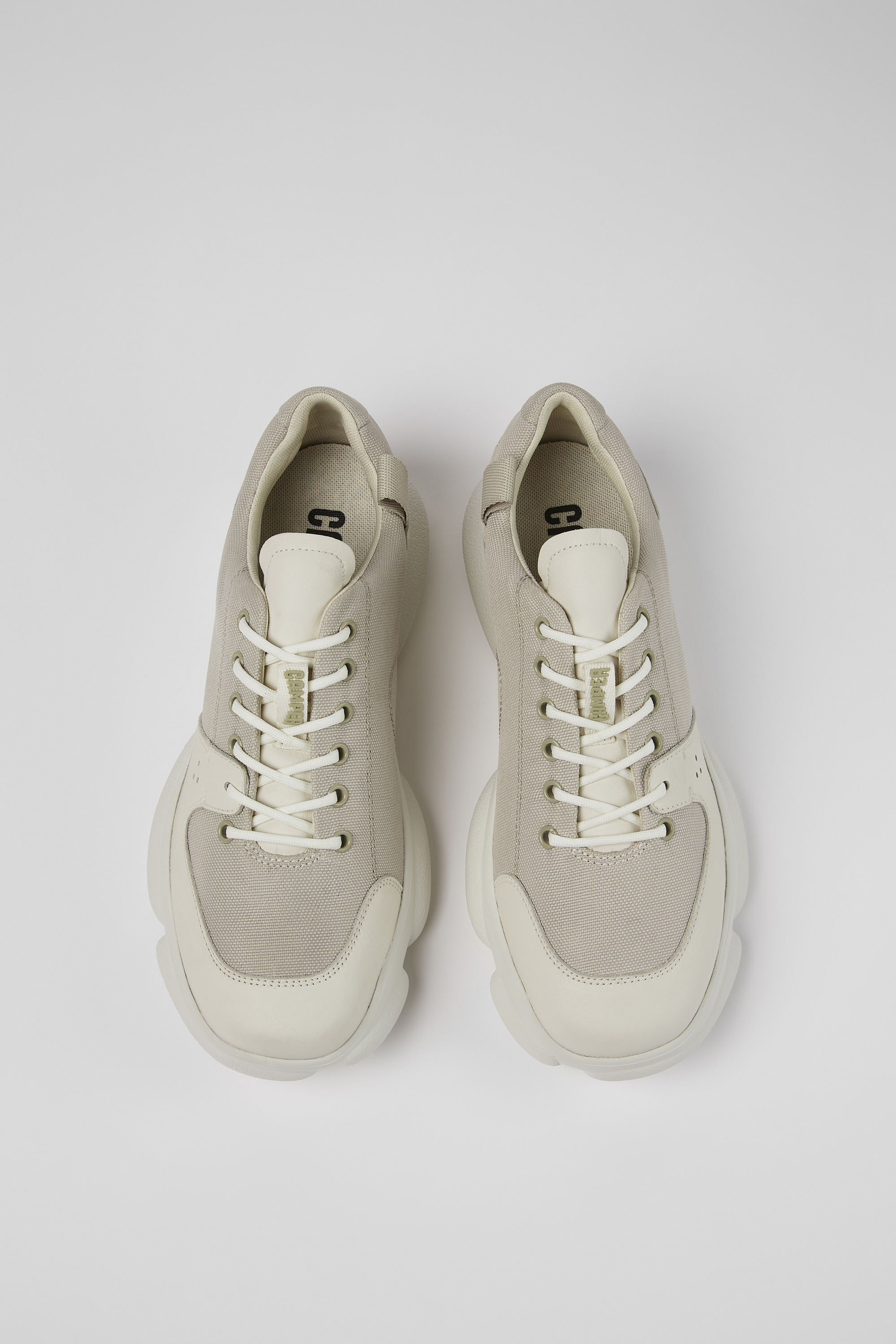 Karst - White leather and recycled PET sneakers for men