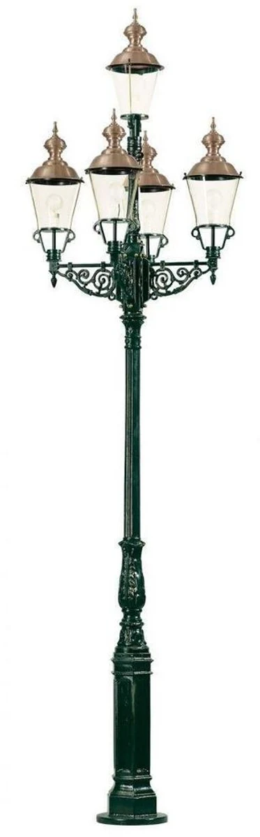 Casa Padrino linterna de jardín verde / cobre Ø 103 x H. 375 cm - Lámpara de Jardín Nostálgica