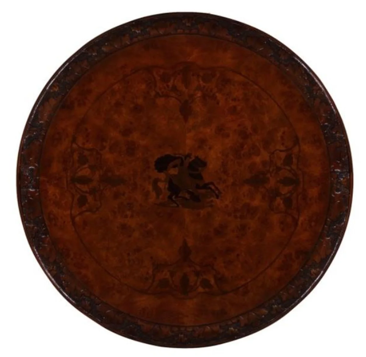 Casa Padrino mesa de comedor de caoba art nouveau de lujo marrón Ø 50 x H. 74 cm - Muebles de Salón