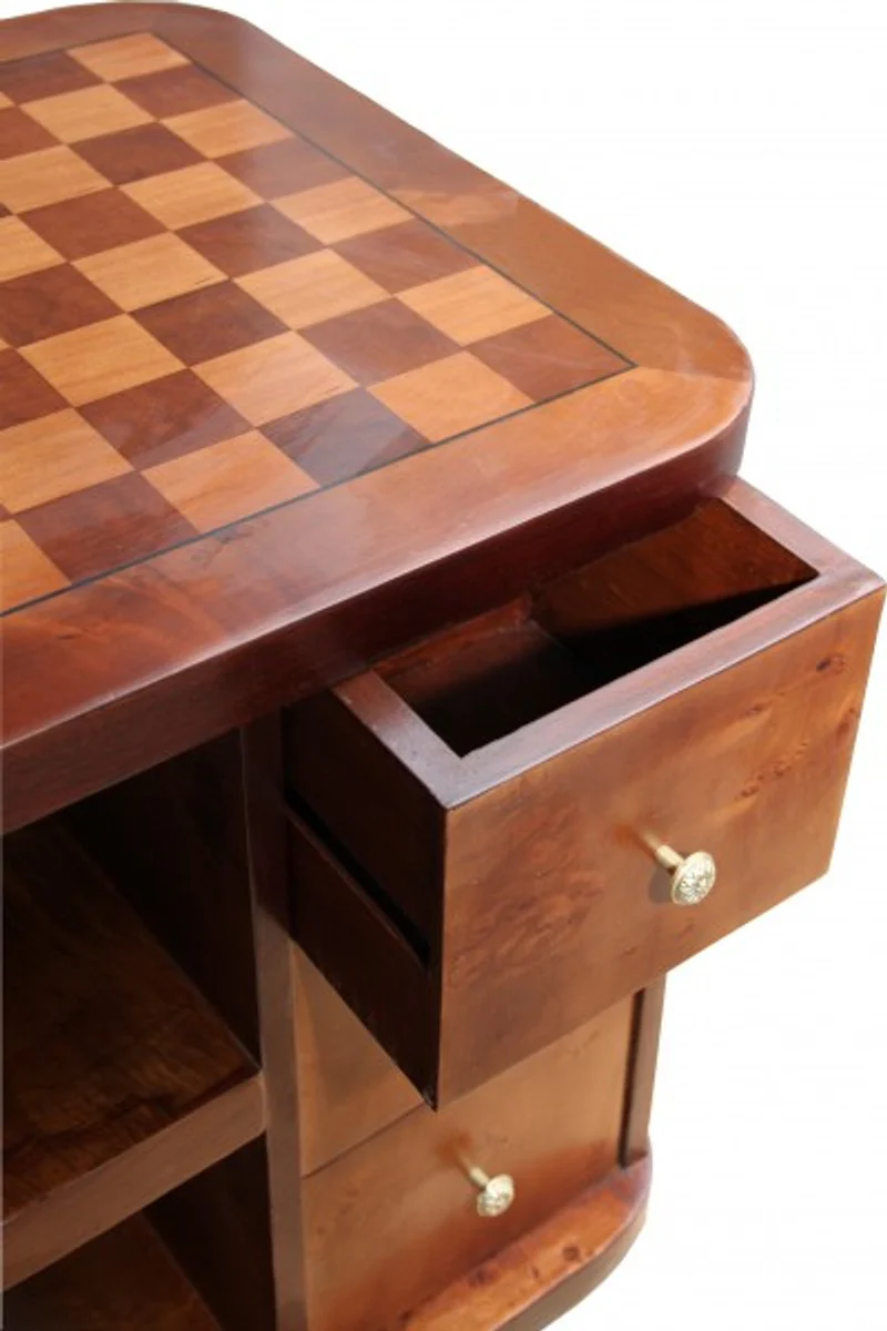 Casa Padrino art deco game table chess / checkers Mahogany Mod2 L 50 x W 50 x H 55 cm - furniture Antique style baroque