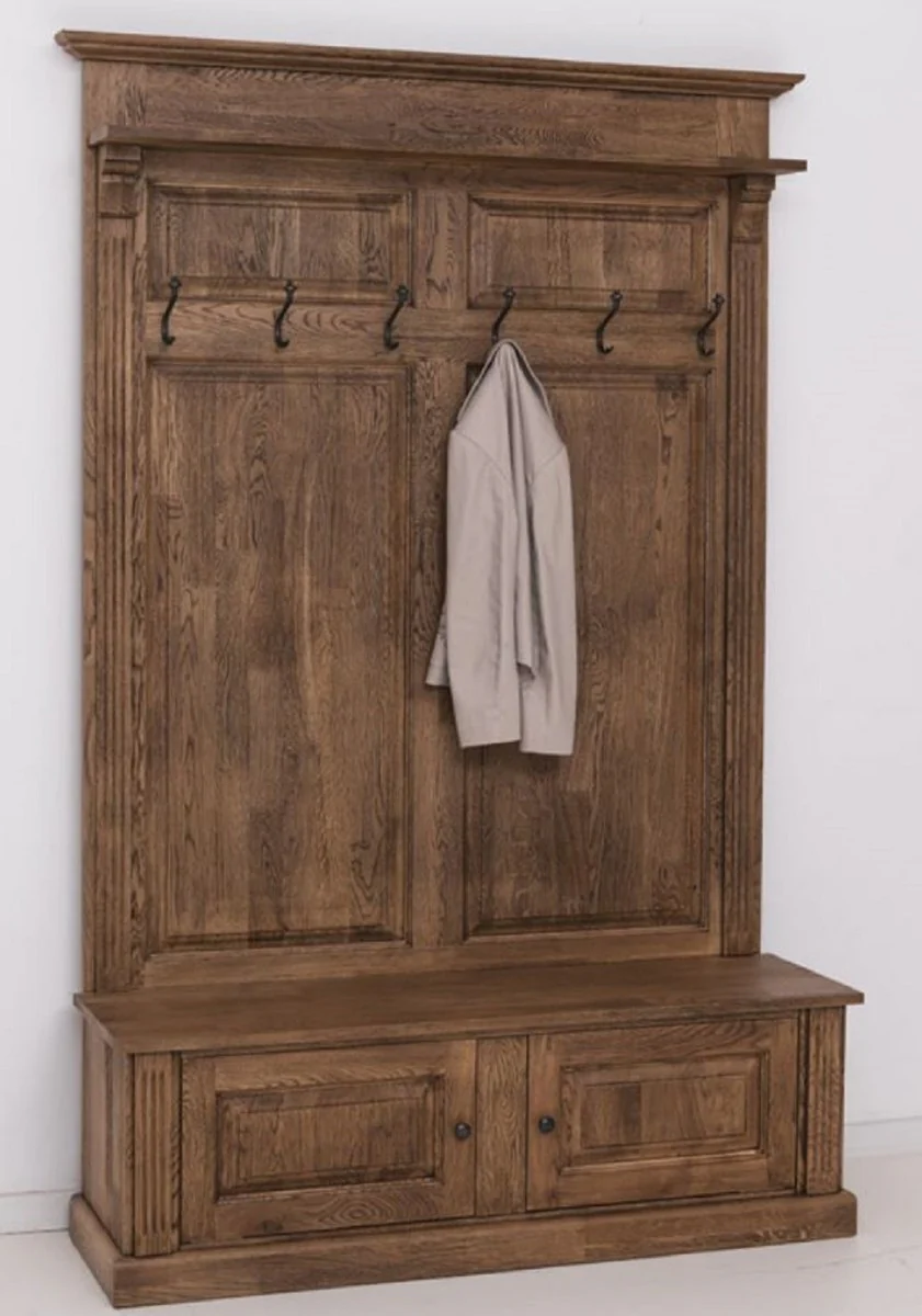Casa Padrino armario de madera maciza estilo campestre marrón oscuro 140 x 41 x A. 210 cm - Armario de pared - Armario de recibidor - Muebles de recibidor - Muebles de estilo campestre