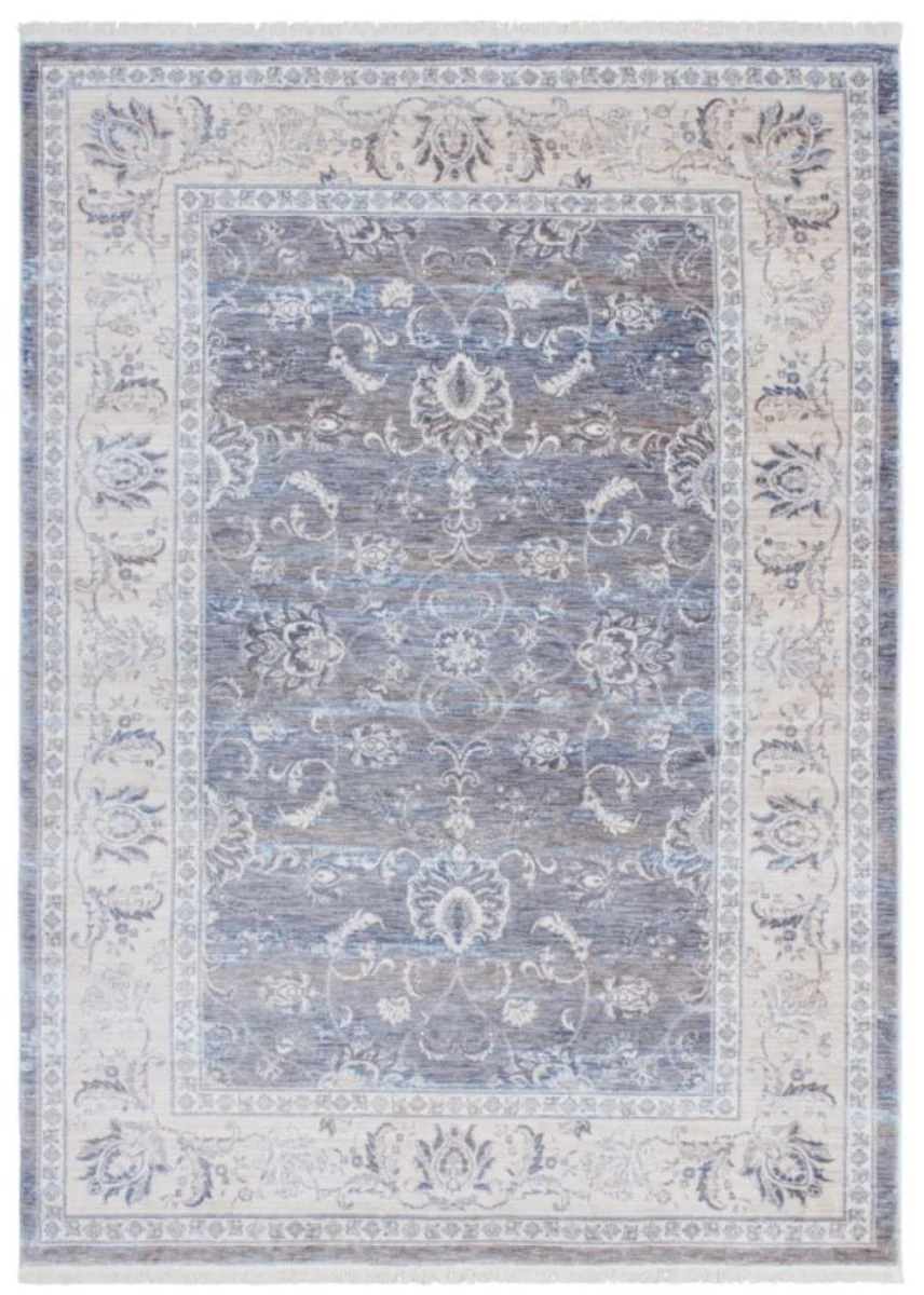 Casa Padrino alfombra de salón gris - Varios Tamaños - Alfombra rectangular con aspecto vintage - Decoración de Salón