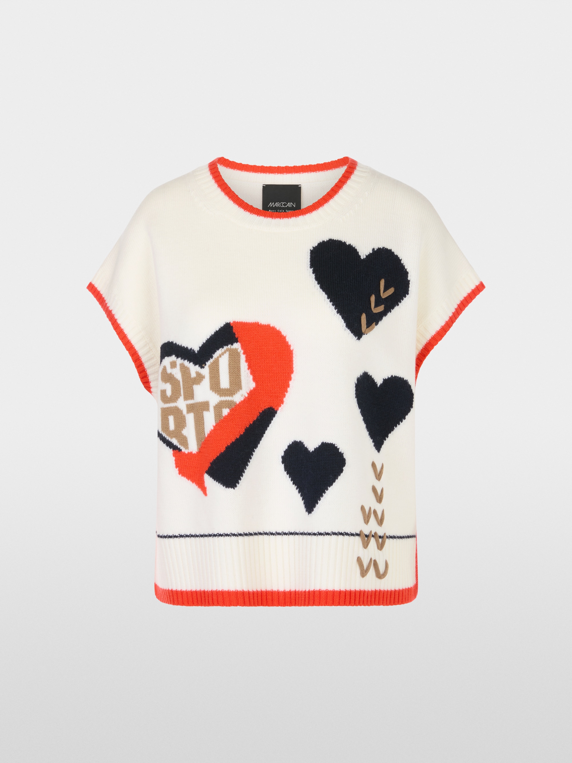 Marc-Cain Wide wool knit tank top