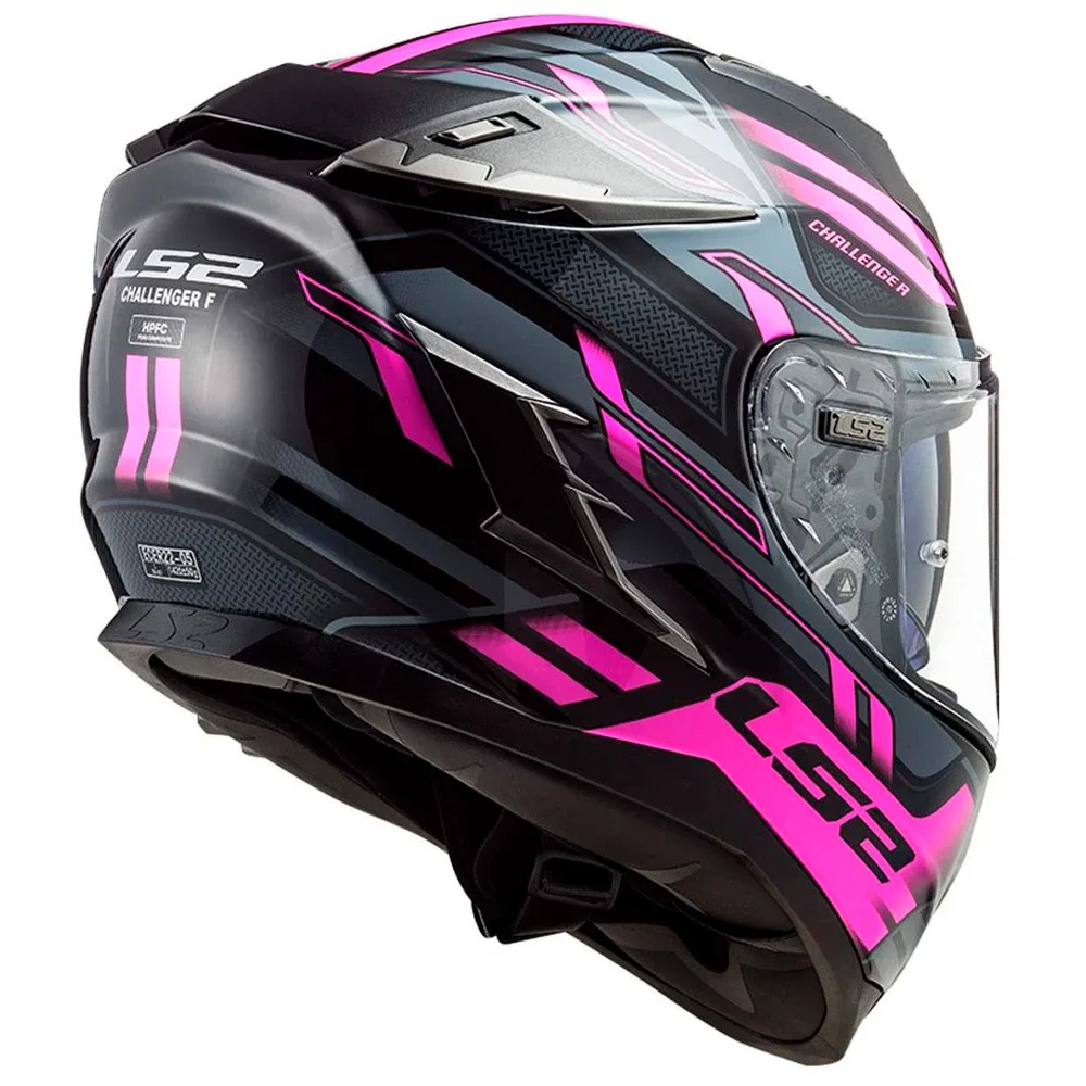 CASCO LS2 FF327 CHALLENGER SPIN - GRIS / ROSA