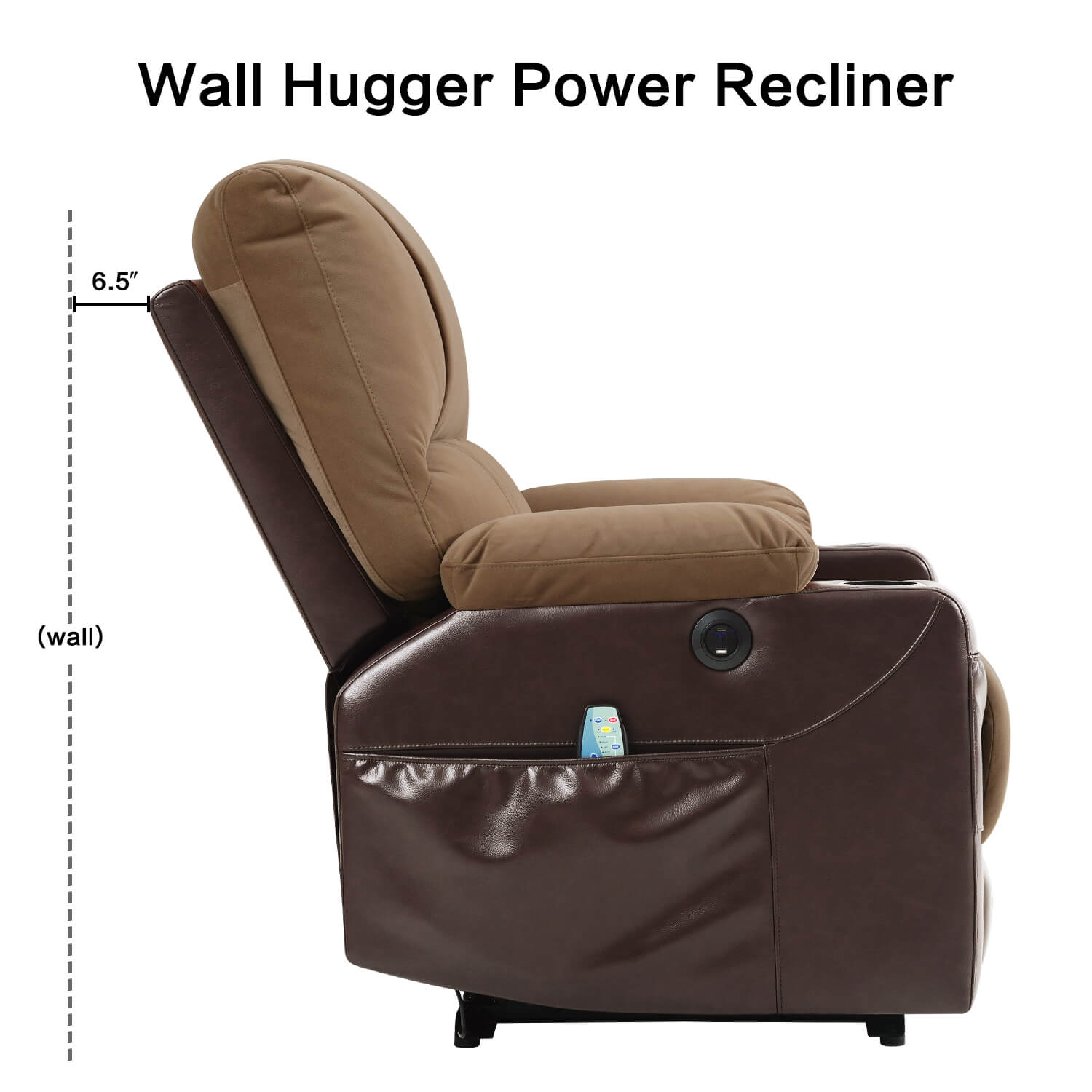 Power Recliner Chair with Heat and Massage, Wall Hugger