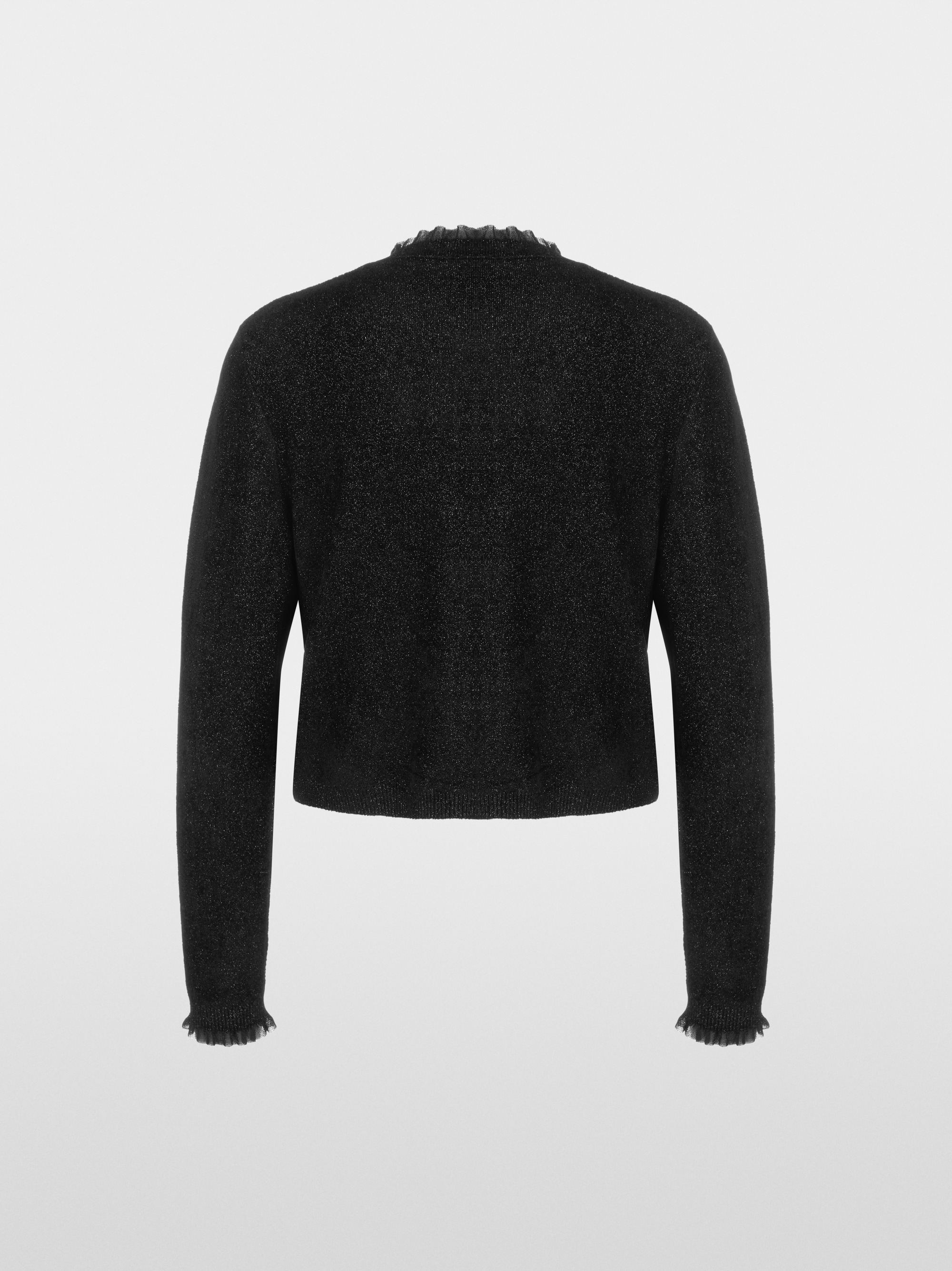 Marc-Cain Glitter cardigan with ruffles