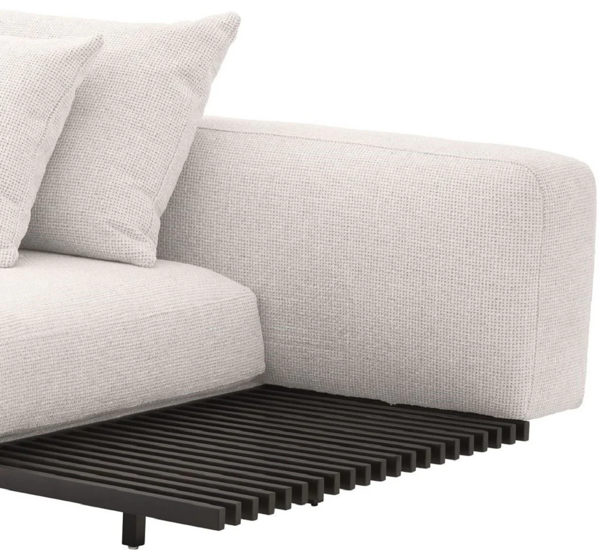 Casa Padrino sof¨¢ de lujo crema / bronce 233 x 104 x A. 60,5 cm - Sof¨¢ de sal¨®n moderno lado izquierdo - Sof¨¢ de Hotel - Calidad de Lujo