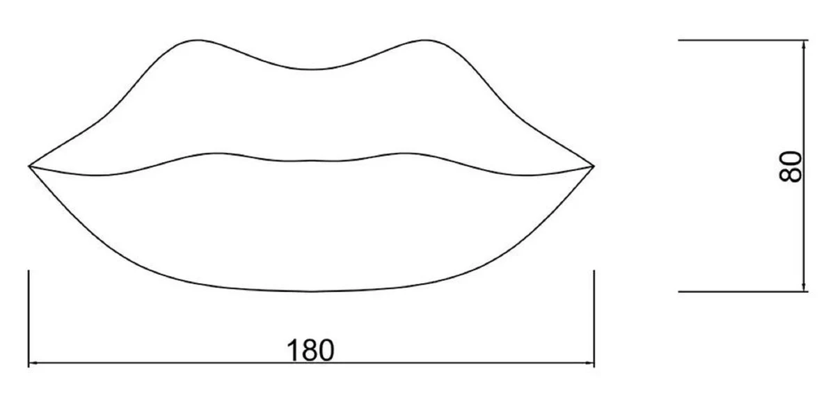 Casa Padrino puf de lujo boca roja 180 cm - Puf flotante para piscina