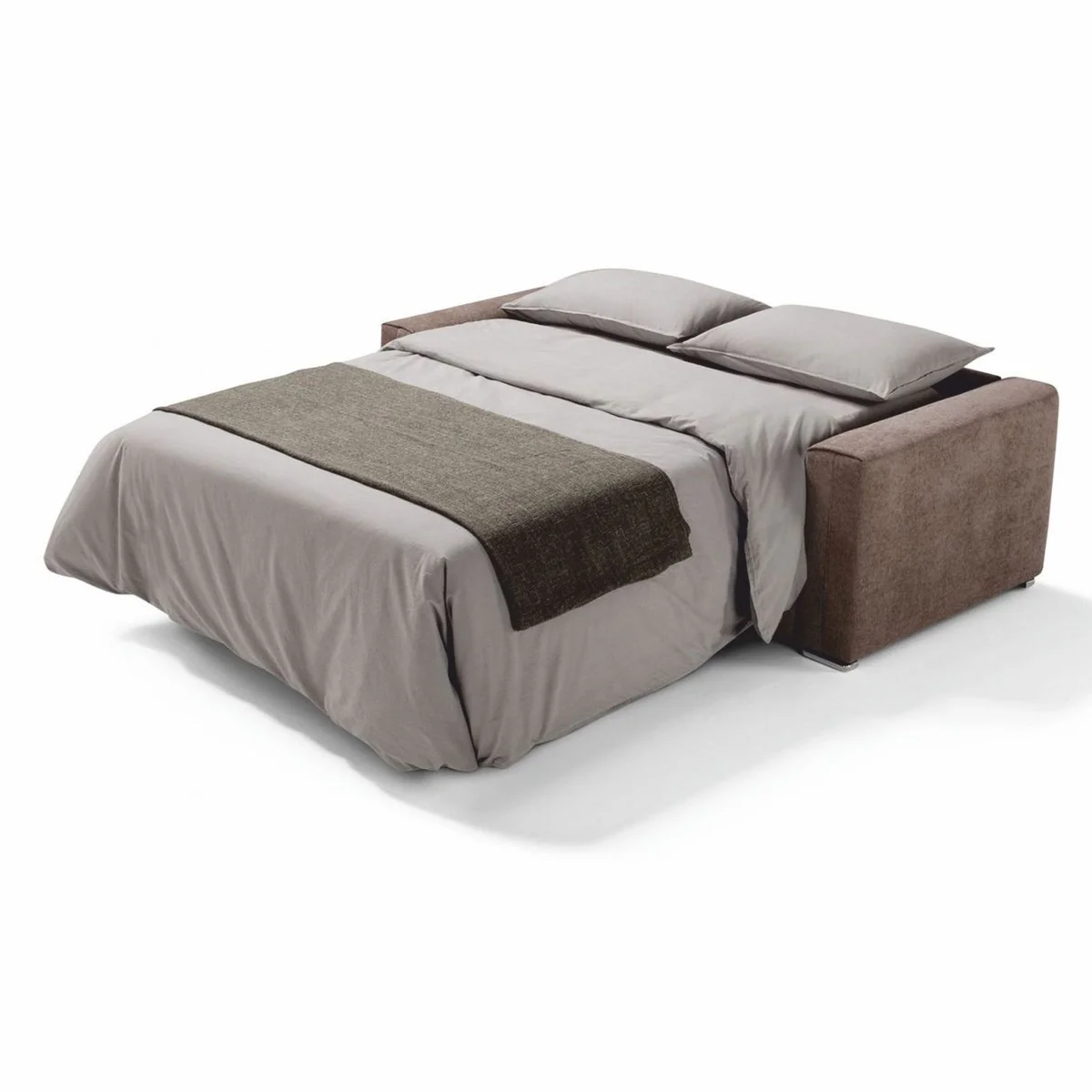 Casa Padrino sof¨¢ cama de lujo marr¨®n / plata 218 cm - Sof¨¢ de sal¨®n plegable