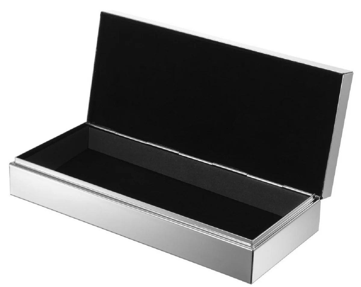 Casa Padrino caja de joya de lujo plata 20,5 x 9 x A. 4,5 cm - Caja de Almacenamiento - Accesorios Decorativos de Lujo