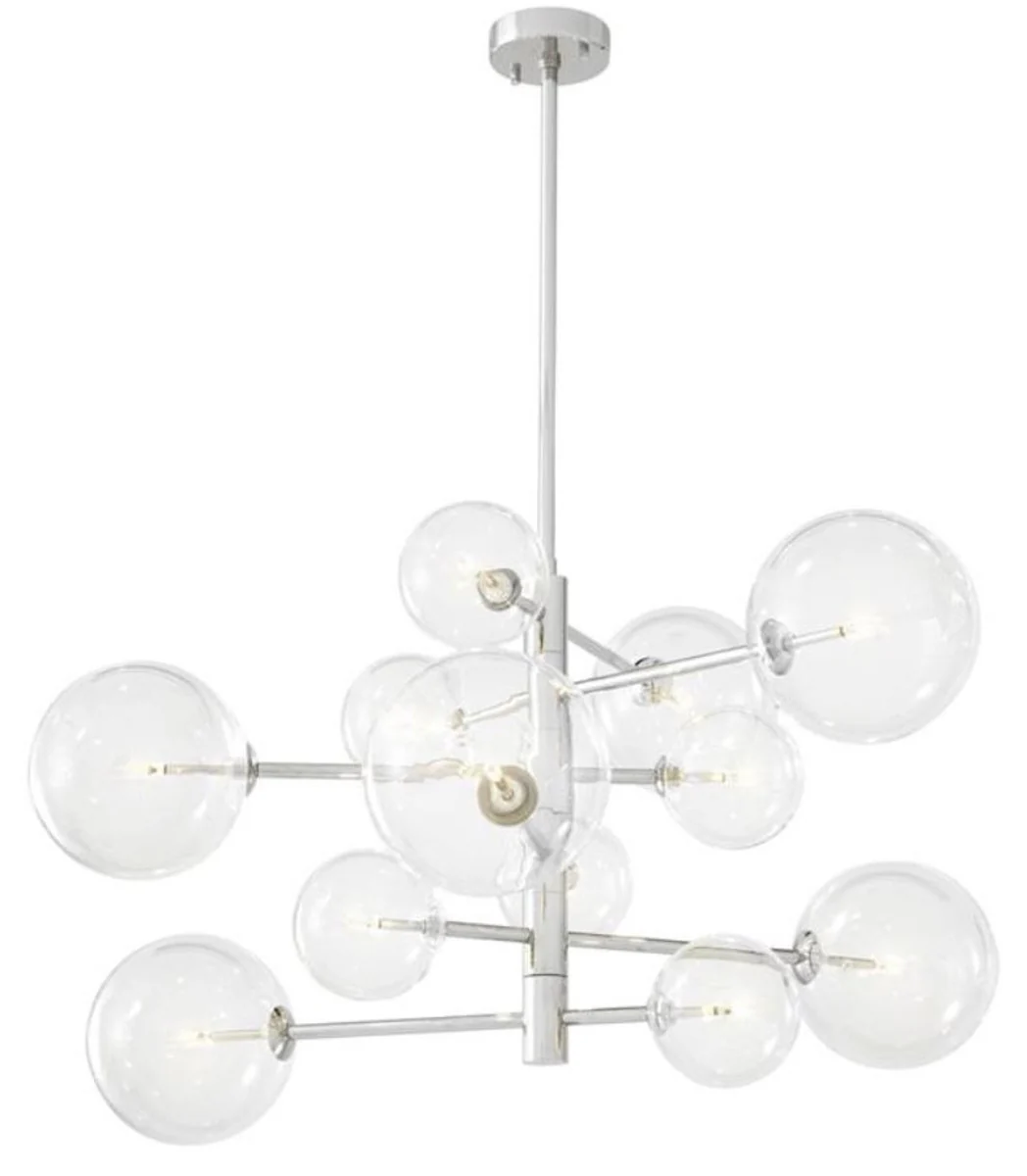 Casa Padrino araña halógena de lujo de plata Ø 90 x H. 53 cm - Calidad de Lujo