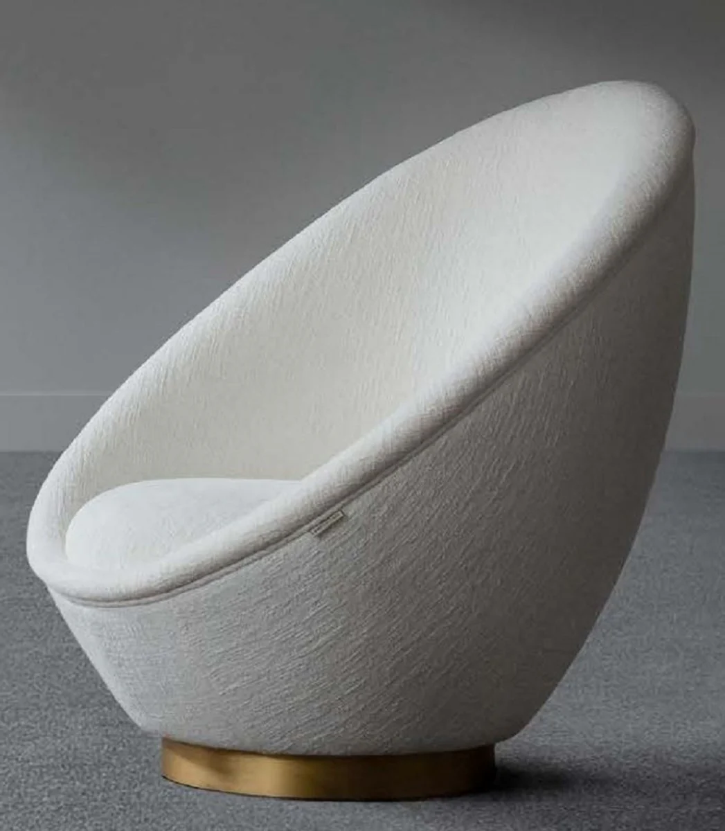 Casa Padrino sill¨®n de sal¨®n de dise?o blanco / lat¨®n 85 x 90 x A. 95 cm - Sill¨®n de sal¨®n - Sill¨®n de hotel - Calidad de lujo