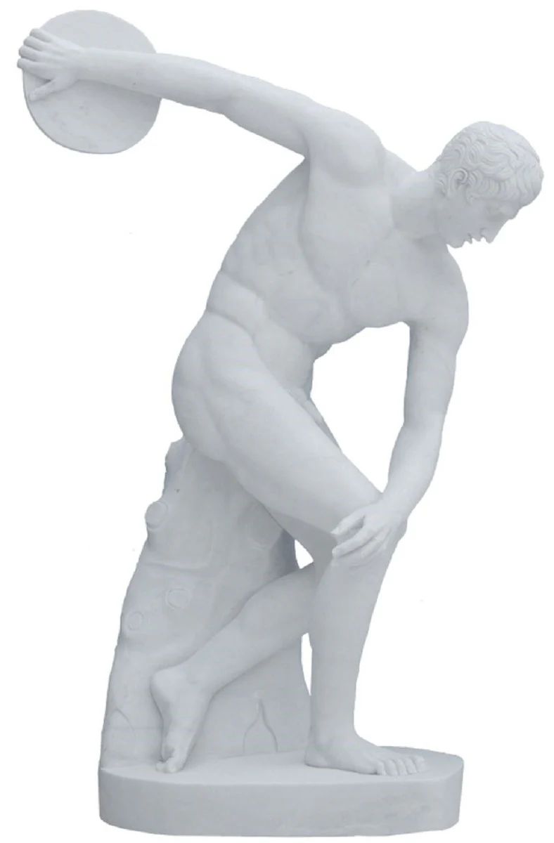 Casa Padrino escultura decorativa de m¨¢rmol para jard¨ªn lanzador de disco gris A. 170 cm