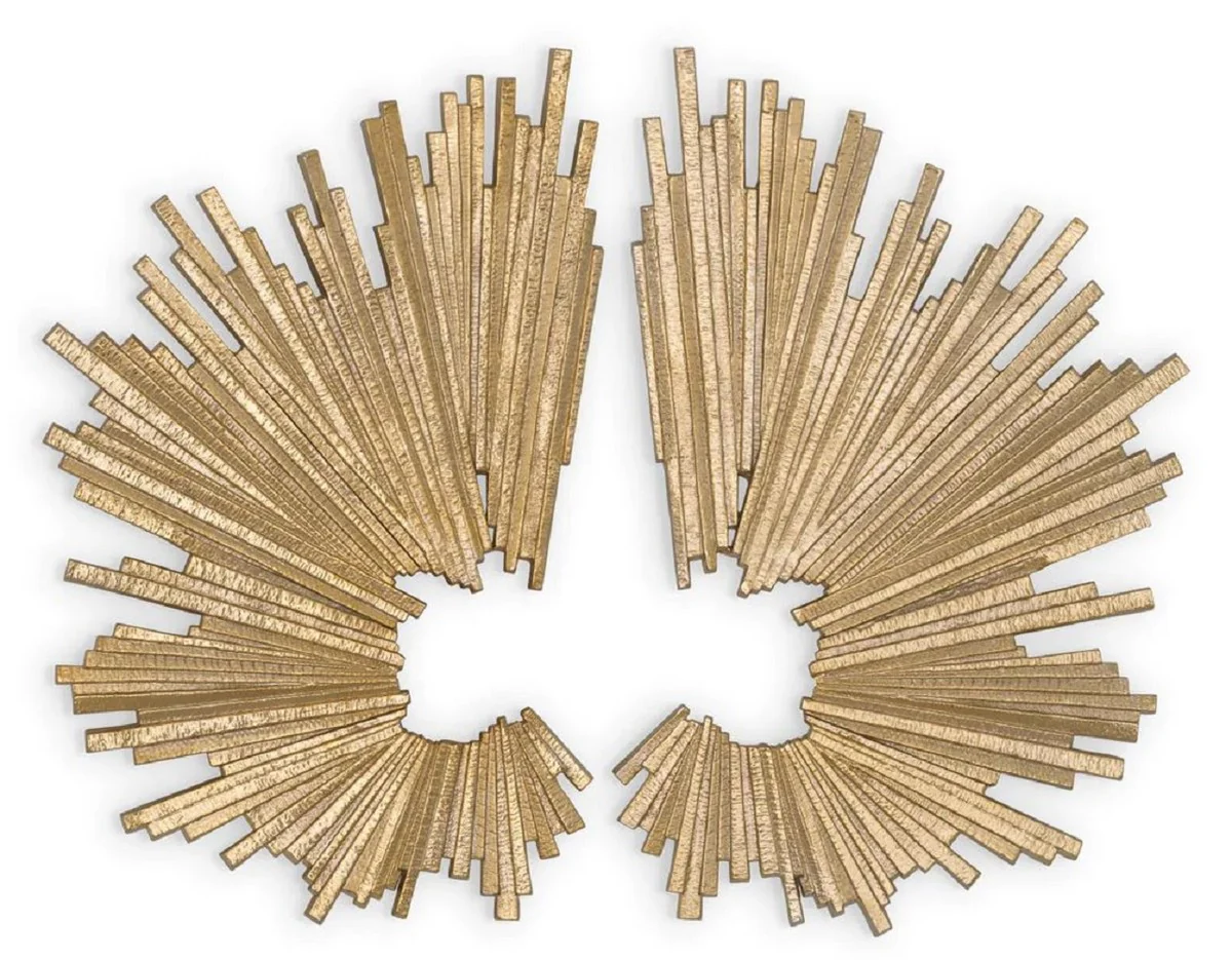 Casa Padrino conjunto de decoración de pared de lujo oro 55 x 7,5 x A. 75 cm - Decoración de salón - Decoración de hotel - Accesorios decorativos - Muebles de lujo - Colección de lujo