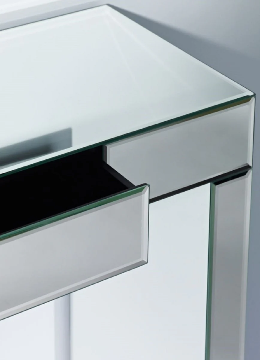 Casa Padrino consola de vidrio espejo de lujo 100 x 30 x A. 83 cm - Mesa consola con caj¨®n - Muebles de Lujo