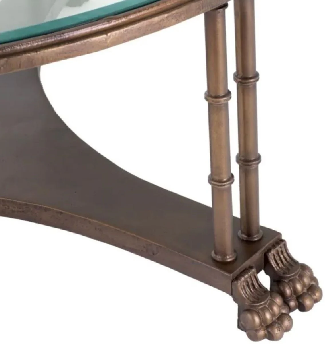 Casa Padrino mesa auxiliar barroco de lujo con tapa de vidrio bronce ? 62 x A. 64 cm