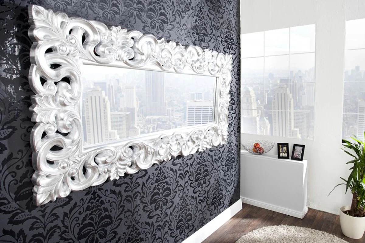 Casa Padrino Baroque Wall Mirror Antique Silver - Edici¨®n limitada