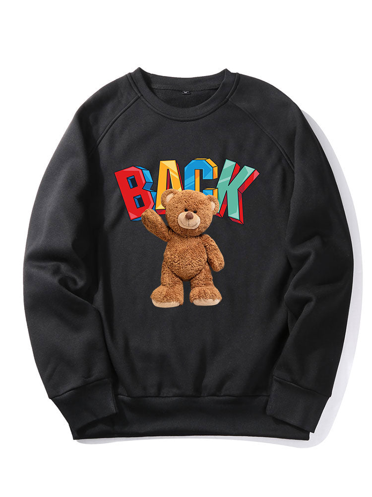 Cute Bear Print Raglan Sleeve Sweatshirt