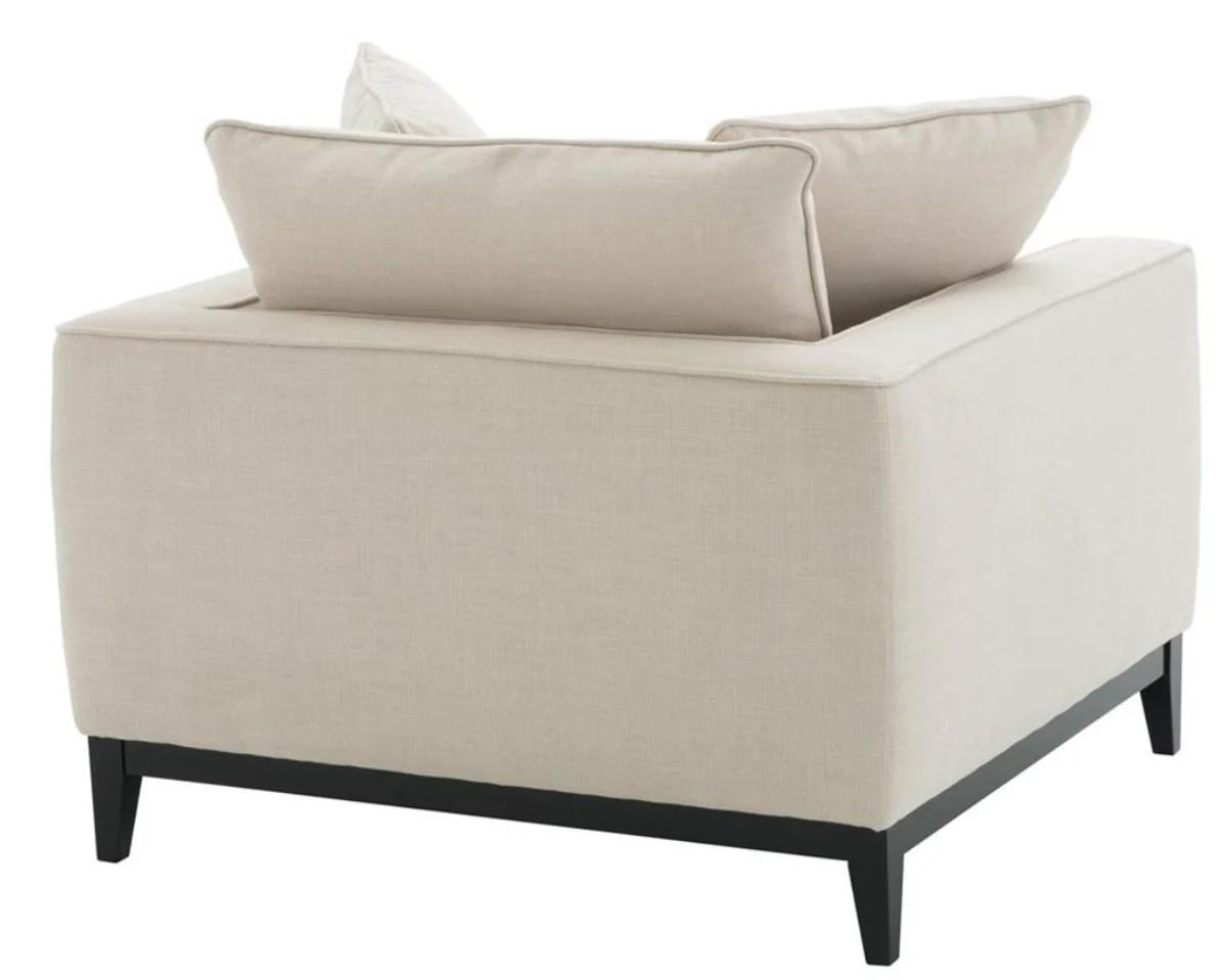 Casa Padrino sillón de la sala de estar de lujo de color natural 116 x 106 x H. 94 cm - muebles de lujo