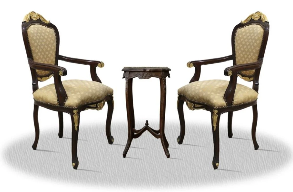 Casa Padrino barroco Cena Silla fija con mesa - muebles barrocos