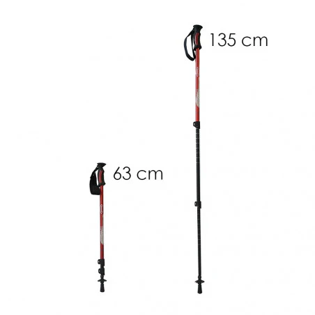 Setmil PRO LOCK rojos - Bastones telescópicos de trekking