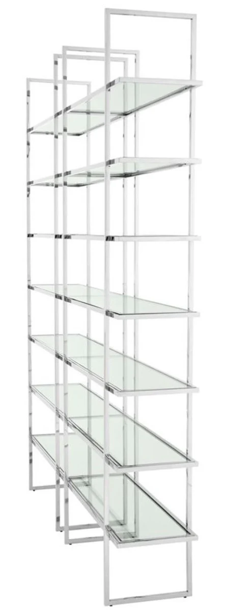 Casa Padrino armario de estantería de lujo plata 220 x 40 x H. 253 cm - Calidad de Lujo