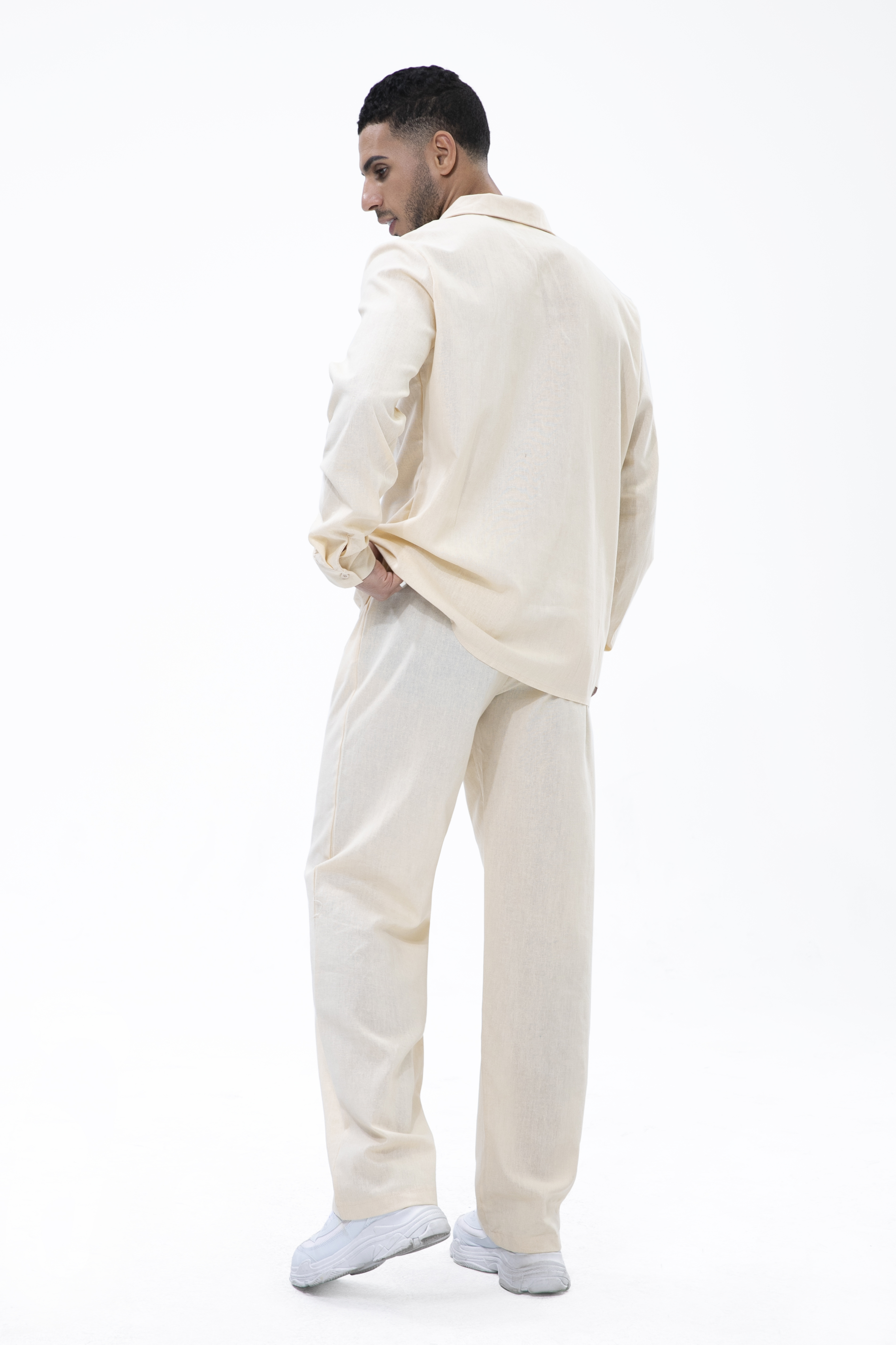 Suitmens Men's Cotton Linen 2 Piece Walking Set