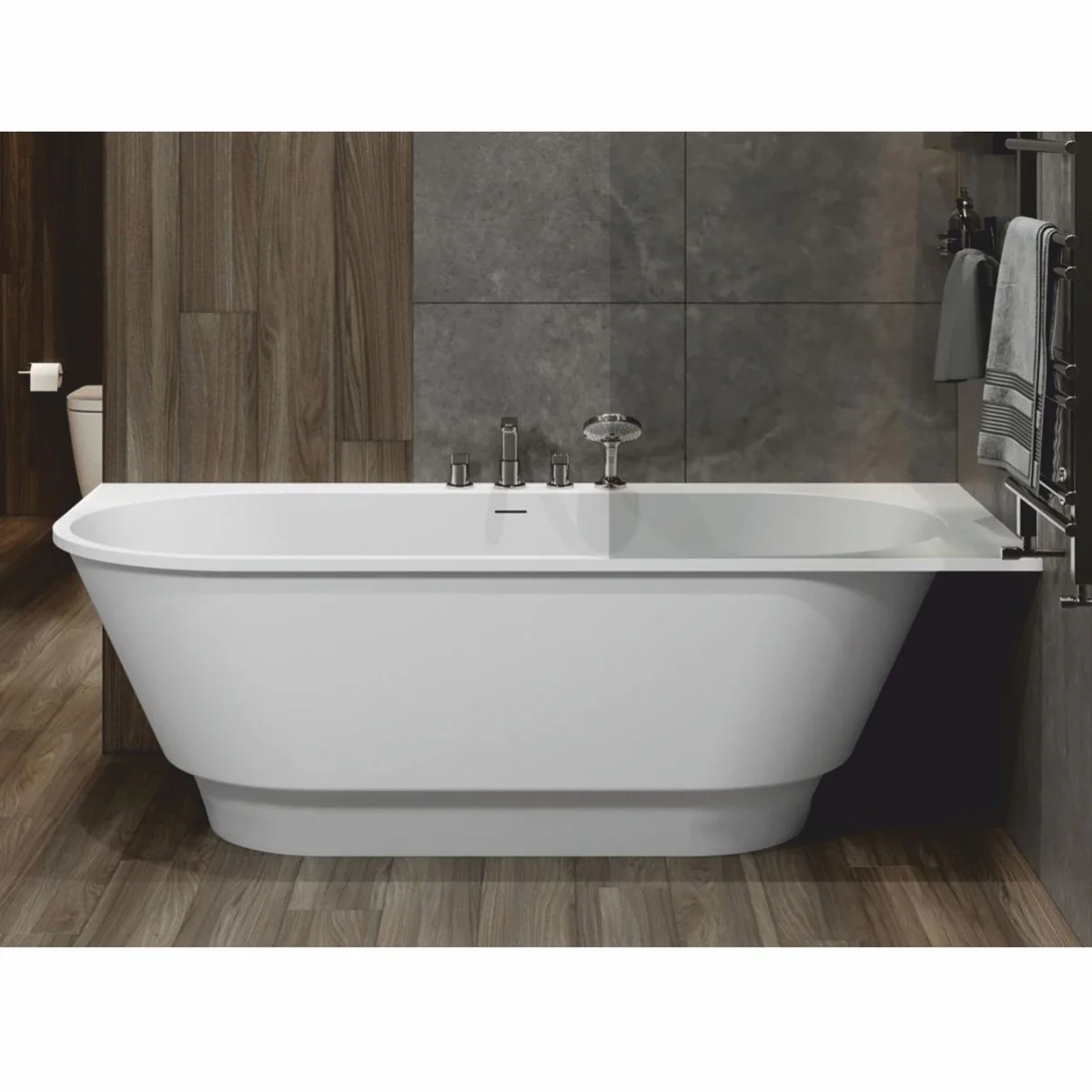 Casa Padrino bañera de lujo independiente blanco mate 190 cm - Muebles de baño