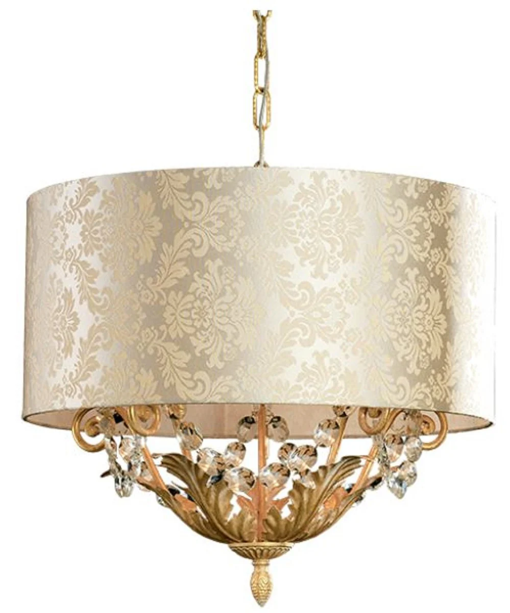 Casa Padrino araña de luces de cristal barroco de lujo con pantalla oro Ø 50 x A. 45 cm - Araña de luces elegante de estilo barroco - Luces de salón barrocos