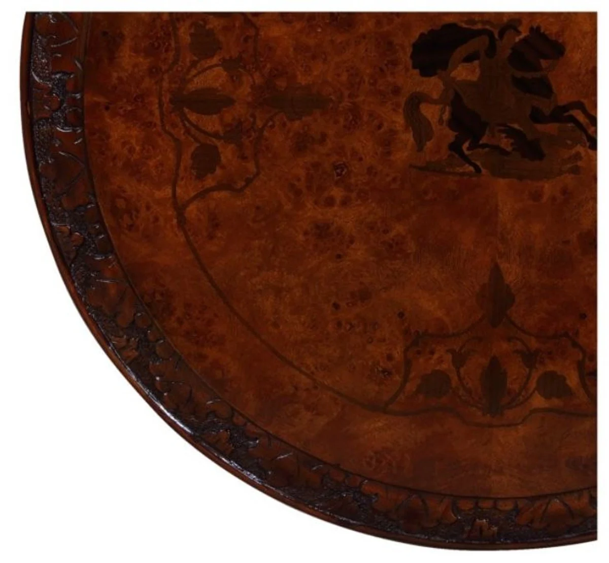 Casa Padrino mesa de comedor de caoba art nouveau de lujo marrón Ø 50 x H. 74 cm - Muebles de Salón