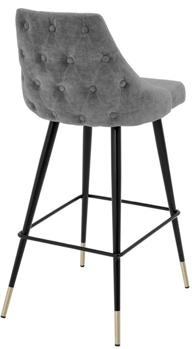 Casa Padrino luxury bar chair gray / black 47 x 52 x H. 101 cm - Luxury Bar Furniture