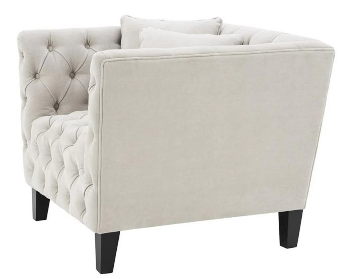 Casa Padrino sillón de lujo arena / negro 96 x 92 x H. 78 cm - Muebles Chesterfield