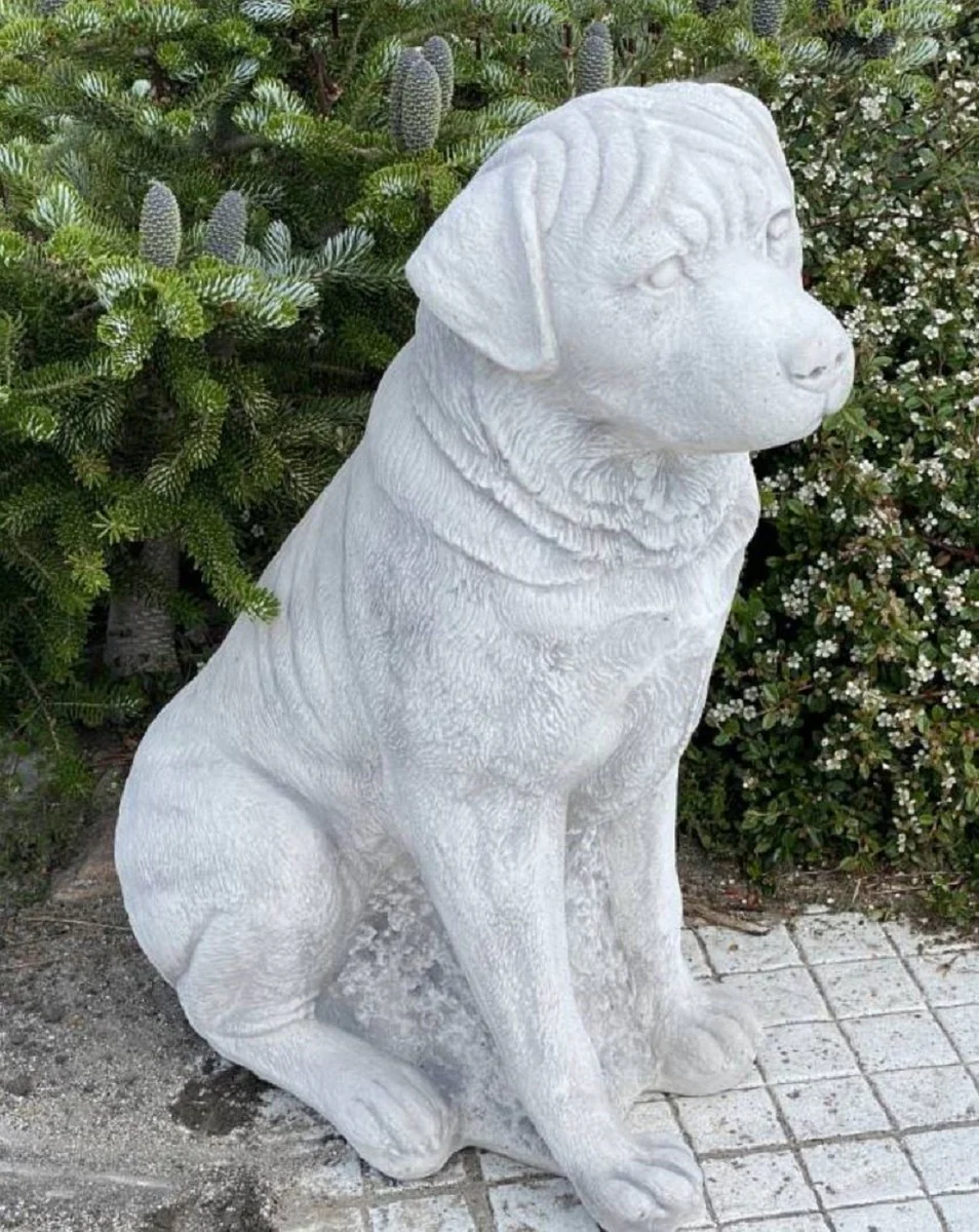 Casa Padrino escultura decorativa de jard¨ªn perro rottweiler gris 40 x 20 x A. 67 cm - Elegante figura decorativa de piedra de jard¨ªn - Figura decorativa de animal - Accesorios de jard¨ªn