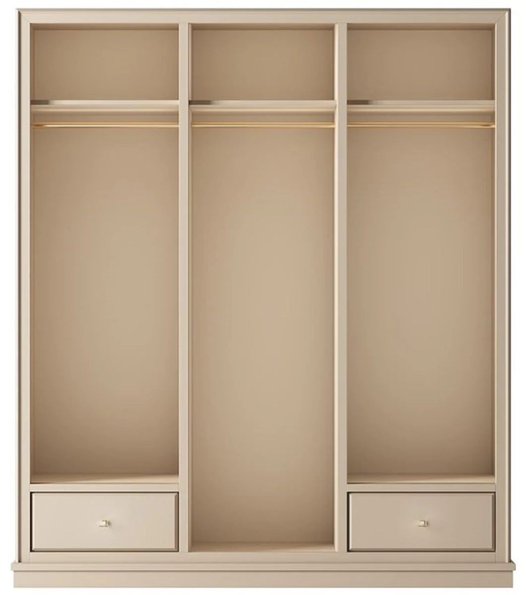Casa Padrino Armario de Lujo Beige 200 x 60 x A. 230 cm - Armario de Dormitorio Abierto - Muebles de Dormitorio - Muebles de Hotel - Interior de Dormitorio - Muebles de Lujo - Interior de Lujo