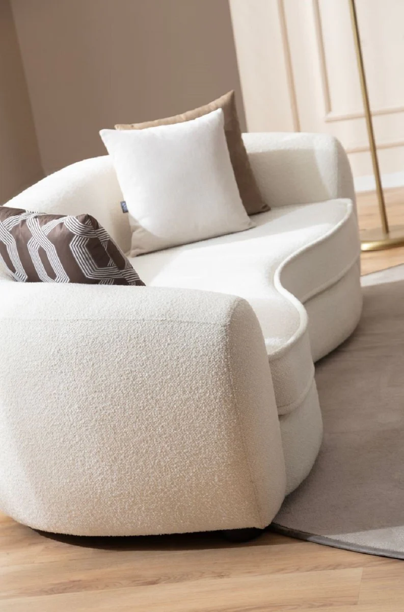 Casa Padrino sof¨¢ de lujo blanco / negro 250 x 106 x A. 72 cm - Sof¨¢ de sal¨®n - Sof¨¢ de hotel - Muebles de sal¨®n - Interiores de sal¨®n - Muebles de hotel - Muebles de lujo - Interiores de lujo