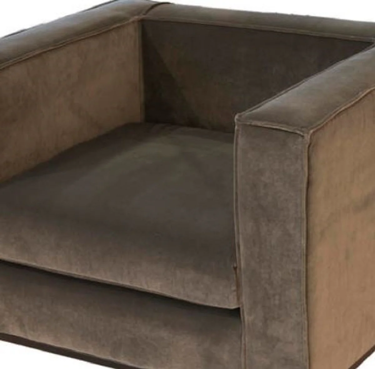 Casa Padrino sill¨®n de lujo de terciopelo gris oscuro / negro 90 x 75 x H. 66 cm - Muebles de Sala