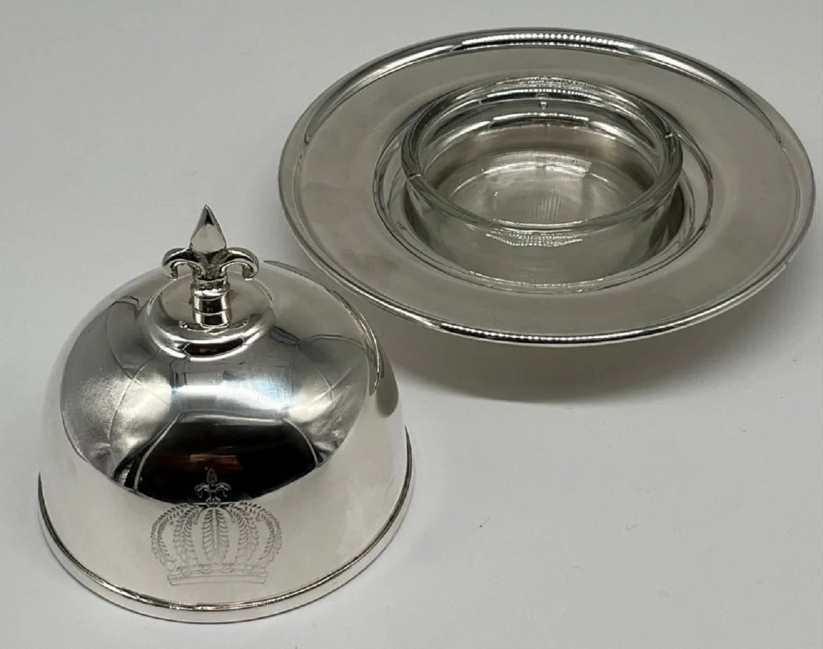 Pomp??s de Casa Padrino cuenco de caviar barroco de lujo con tapa plata - dise?ada por Harald Gl??ckler