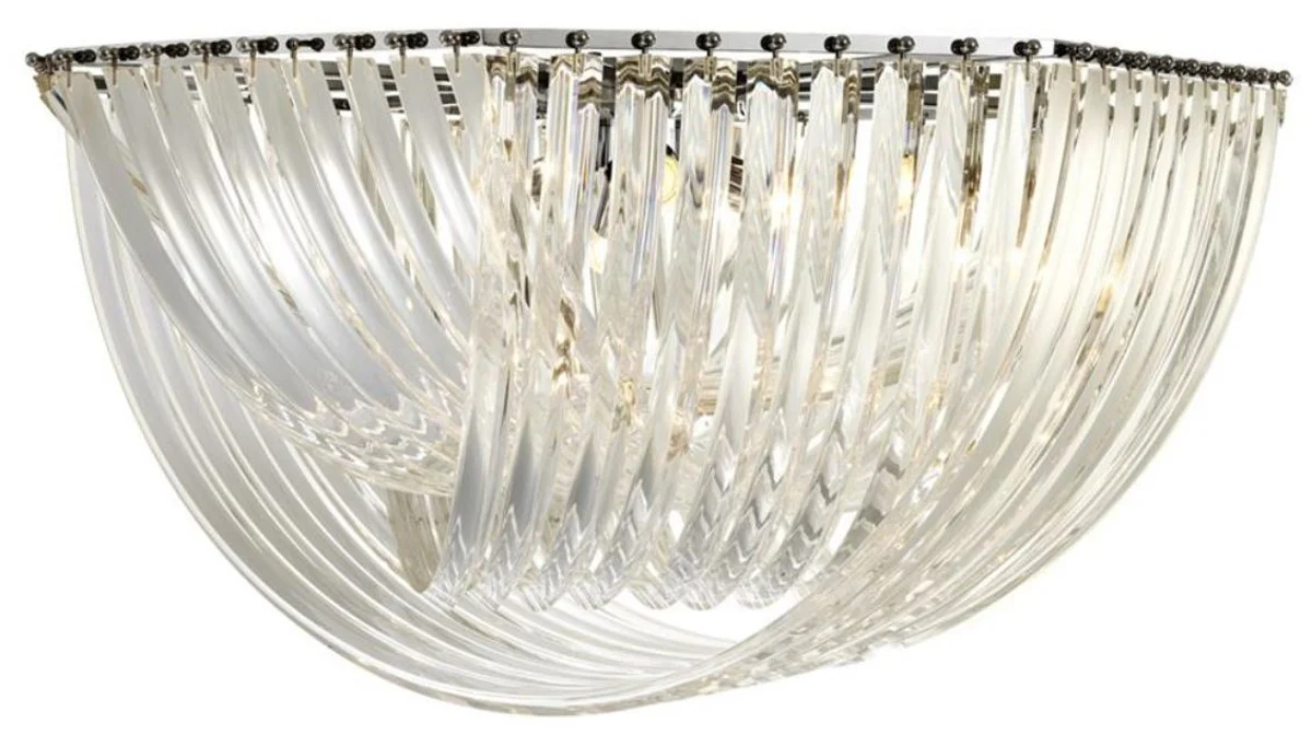 Casa Padrino lámpara de techo de lujo plata Ø 90 x H. 45 cm - Muebles de Lujo