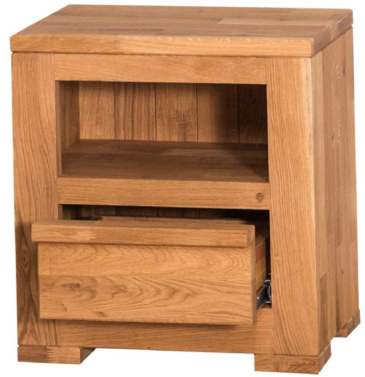 Casa Padrino mesita de noche de estilo campestre con caj¨®n natural 47 x 32 x H. 50 cm - Muebles de Dormitorio de Estilo Campestre