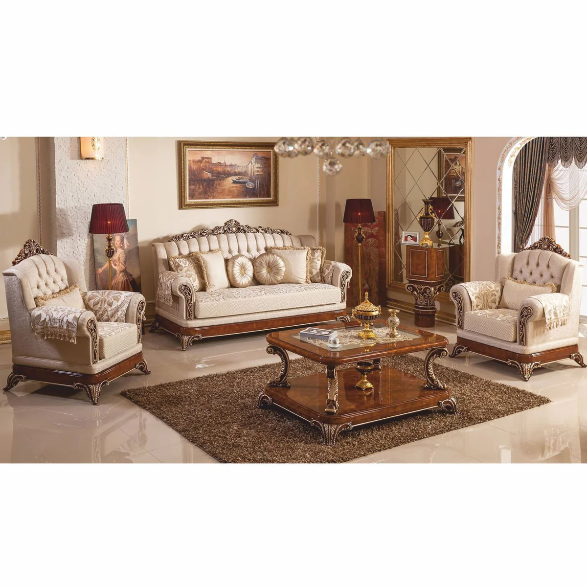 Casa Padrino mesa auxiliar barroco de lujo marr¨®n / bronce Al. 100 cm - Muebles de estilo barroco