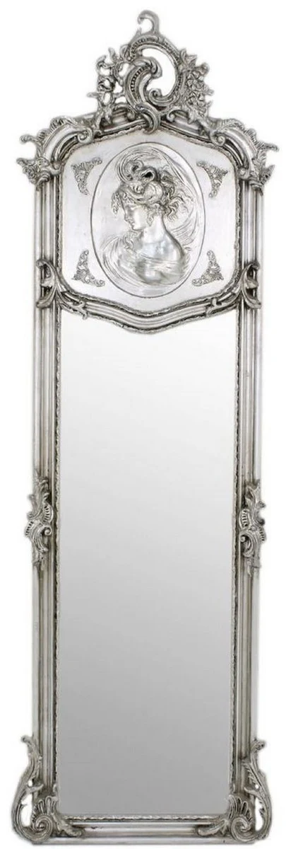 Casa Padrino espejo barroco plata 55 x A. 175 cm - Espejo de pared hecho a mano de estilo antiguo - Espejo de cuerpo completo - Espejo de armario - Espejo de sal¨®n - Muebles de estilo barroco