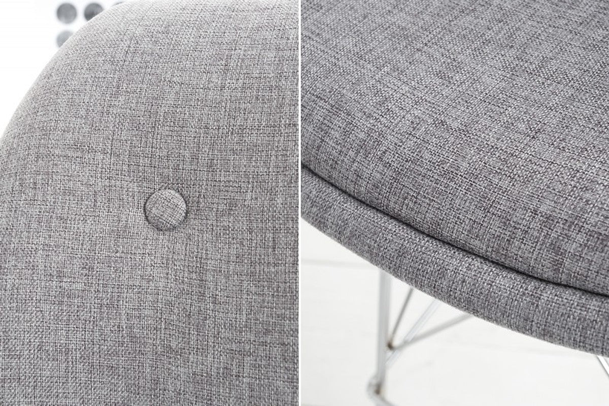 Casa Padrino Designer Bar Silla Retro Gris 49 x 50 x H. 119 cm - Taburete de bar con respaldo