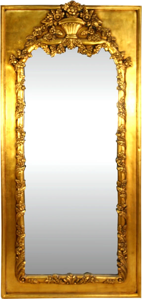 Casa Padrino Espejo de pared barroco oro estilo antiguo 85 x H. 190 cm - Espejo barroco magn¨ªfico con hermosas decoraciones