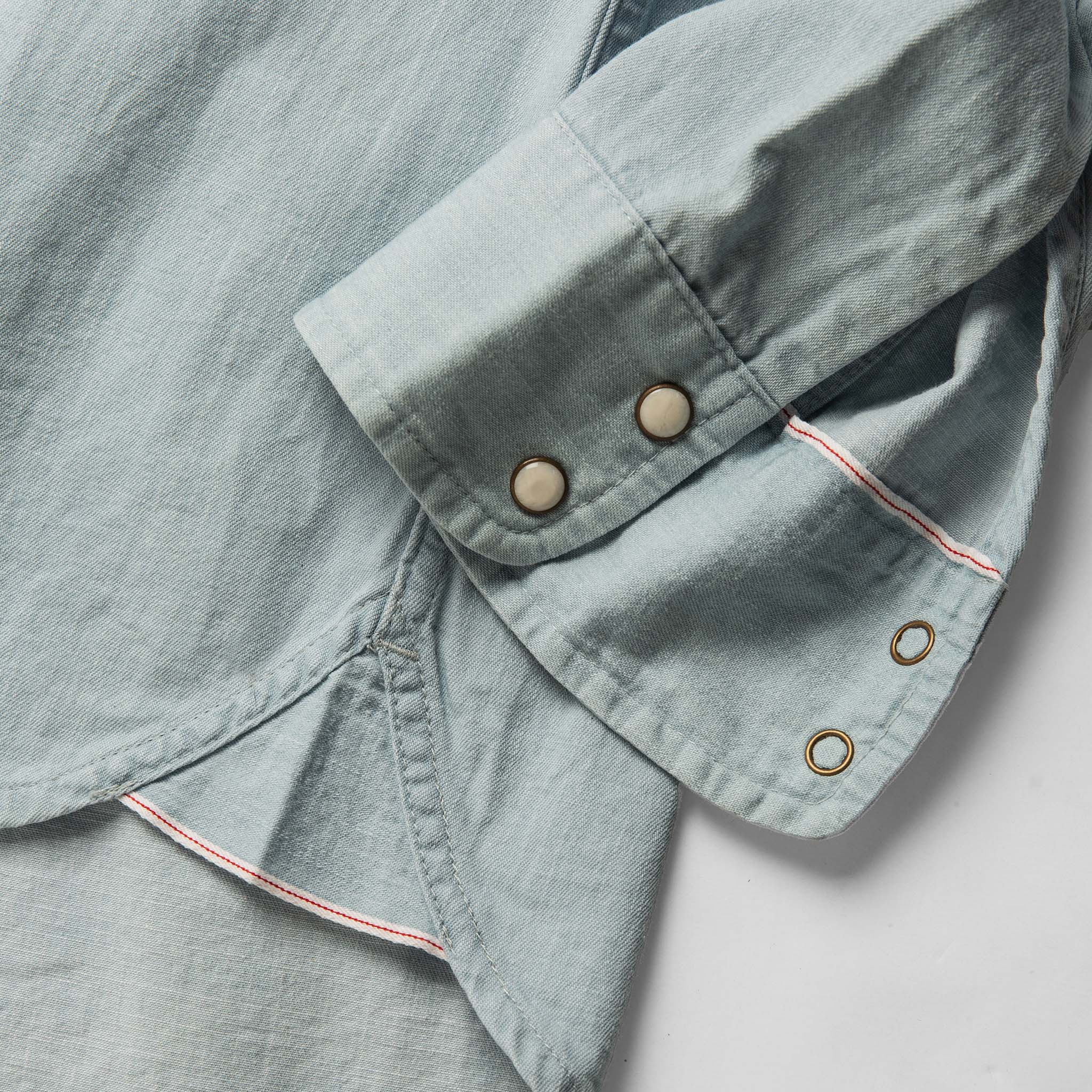 The Embroidered Western Shirt in Washed Selvage