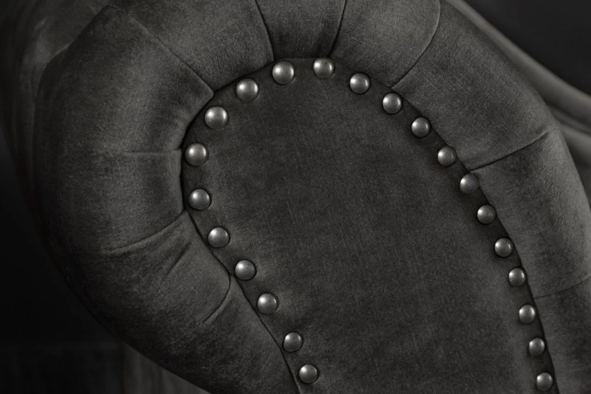 Chaise longue Chesterfield gris oscuro / marr¨®n de Casa Padrino - sof¨¢ tumbona de sal¨®n