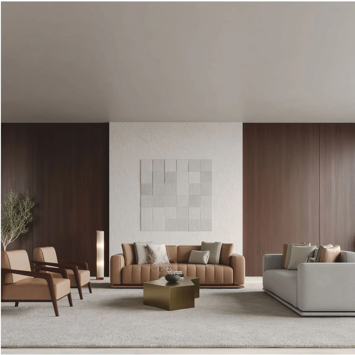 Casa Padrino sof¨¢ de lujo en cuero artificial marr¨®n 265 cm - Muebles para hoteles y salones