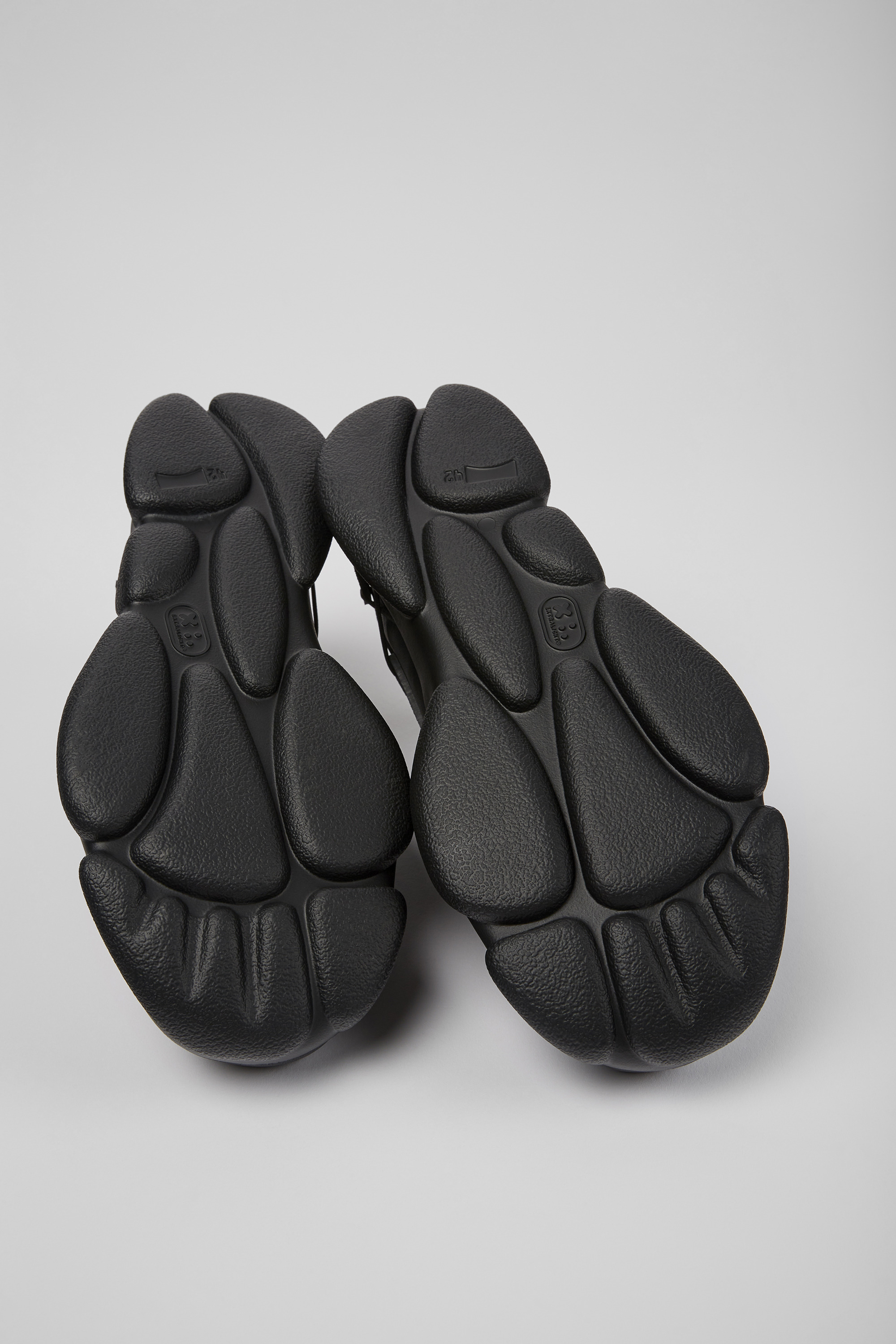 Karst - Black leather and textile sneakers for men